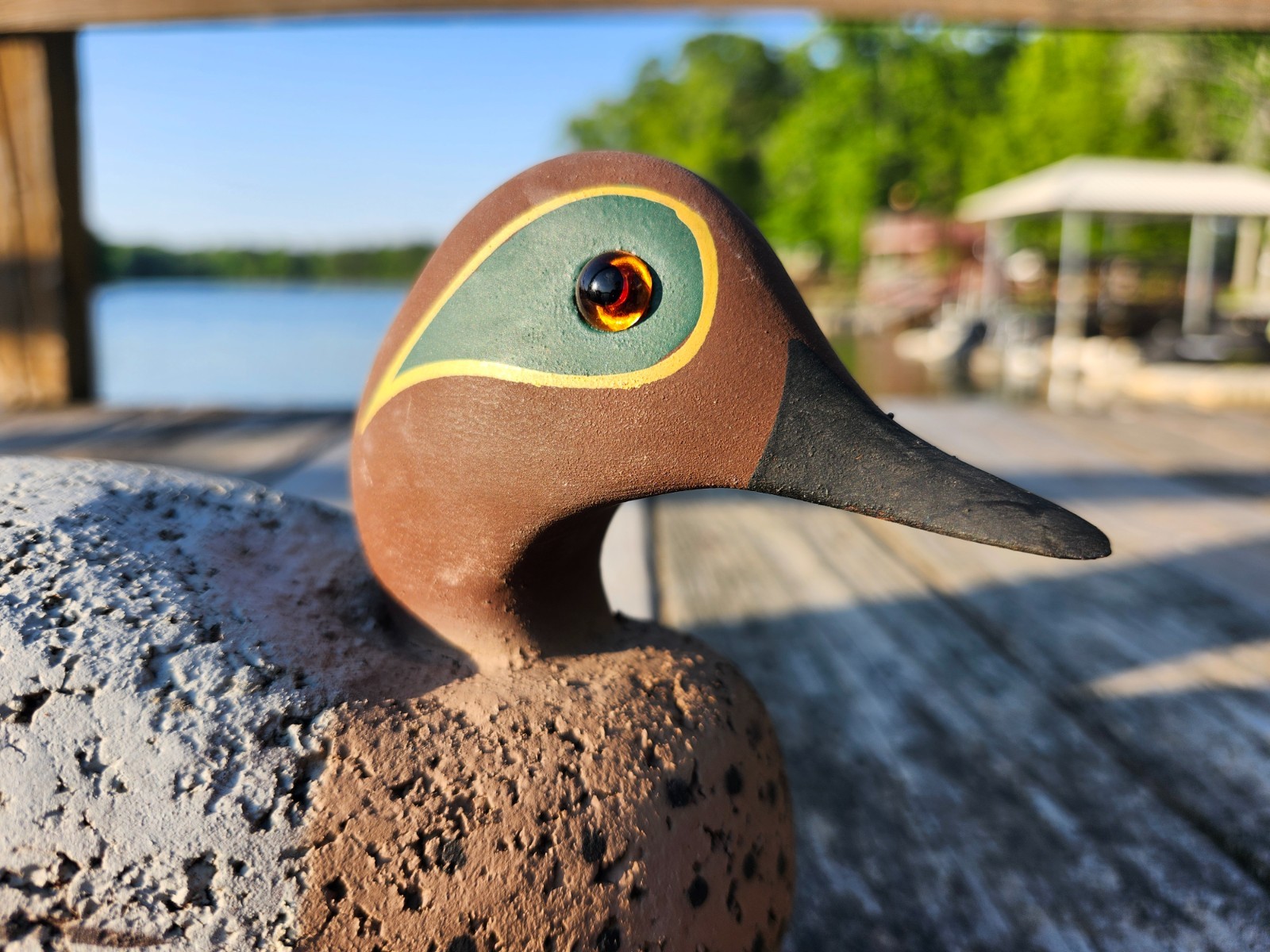 Vintage LL Bean Green Winged Teal Drake Duck Decoy MINT Condition Stand INCLUDED
