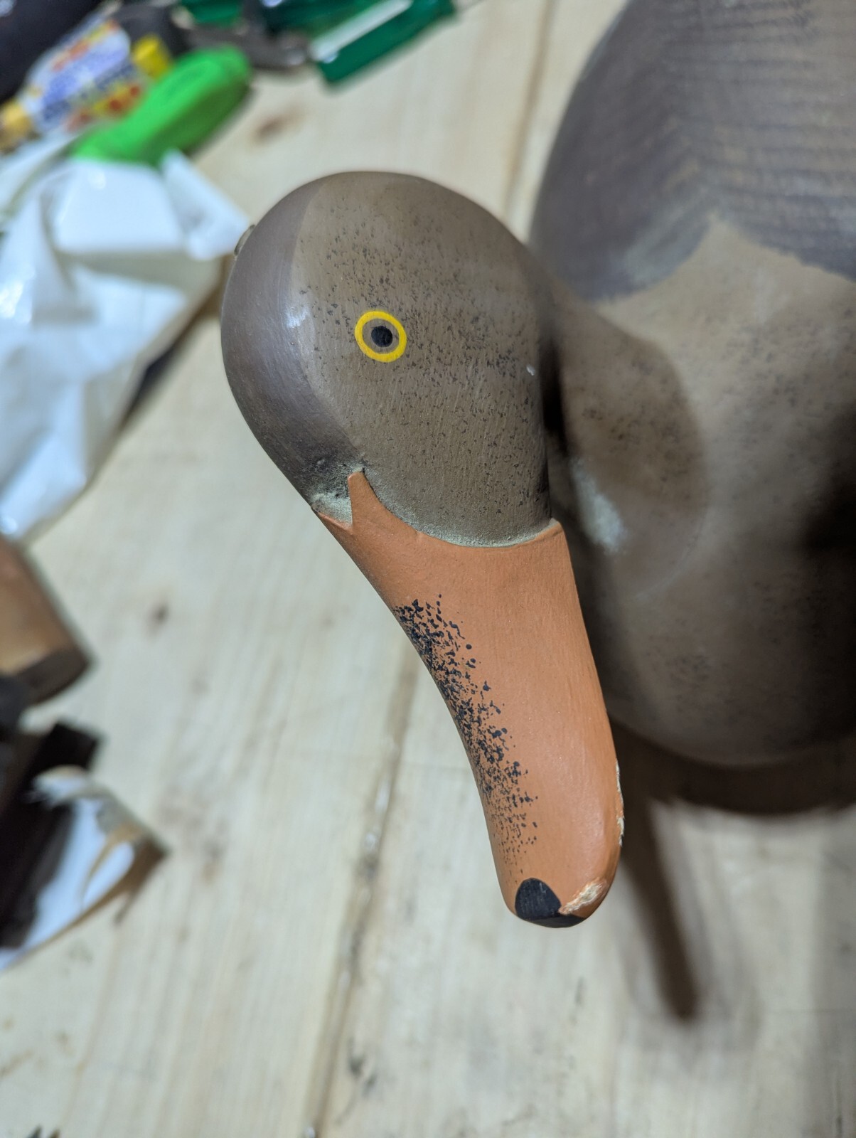 SIGNED 1989 MARK JONES HAND MADE HAND PAINTED WOOD DUCK DECOY