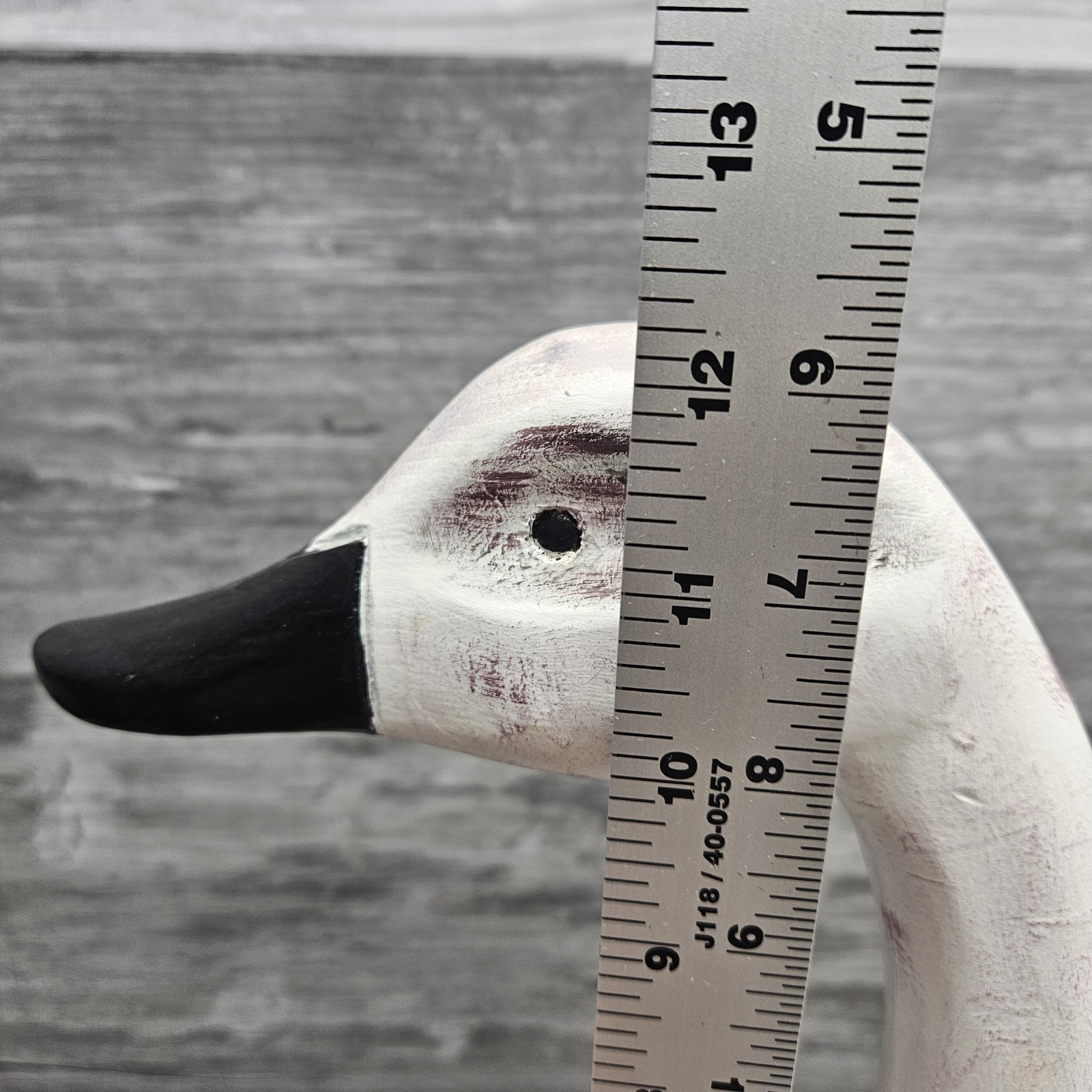 Vintage Carved Wood Goose Swan Wooden Decoy Sculpture Not Signed