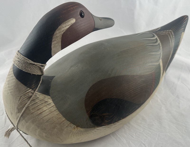 Hand Signed Artist R.D. Wilson Ducks Unlimited Decoy Lac La Croix Pintail Duck
