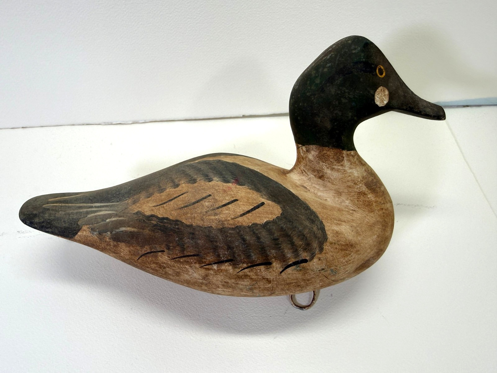 Vintage Captain Harry Jobes Signed Working Carved Wooden Goldeneye Duck Decoy