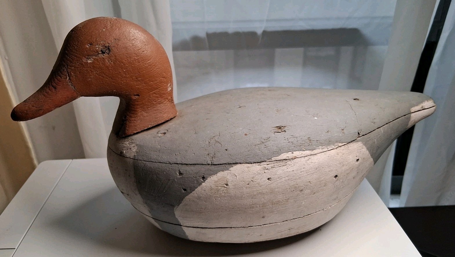 Vintage 1930s-50s Redhead Drake Duck Decoy Chesapeake Bay Gunning Working Rig