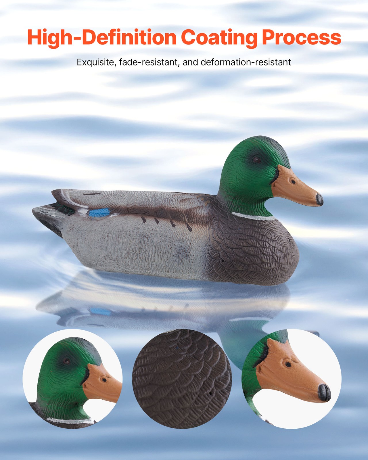 VEVOR Duck Decoy Outdoor Teal Decoy Realistic Plastic Floating Duck for Hunting