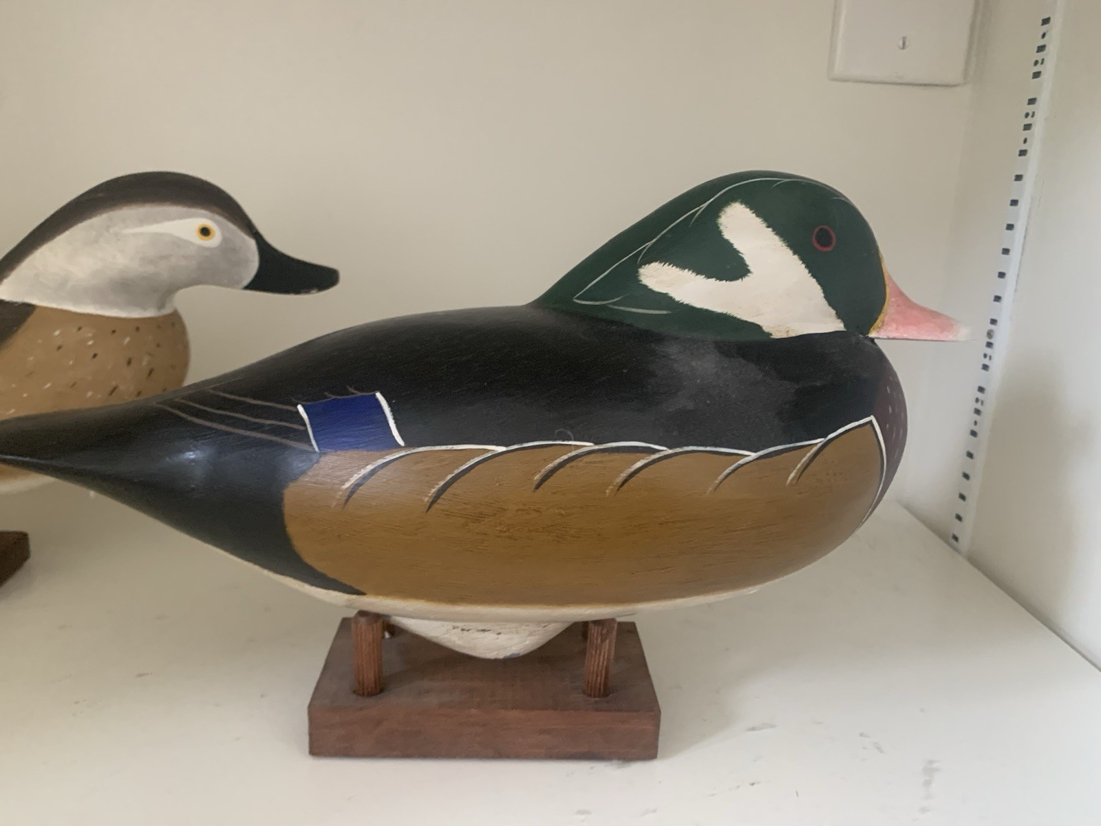 Pair Wood Duck Drake Hen Eastern Shore Maryland Decoys Dick Linda Robinson 2000