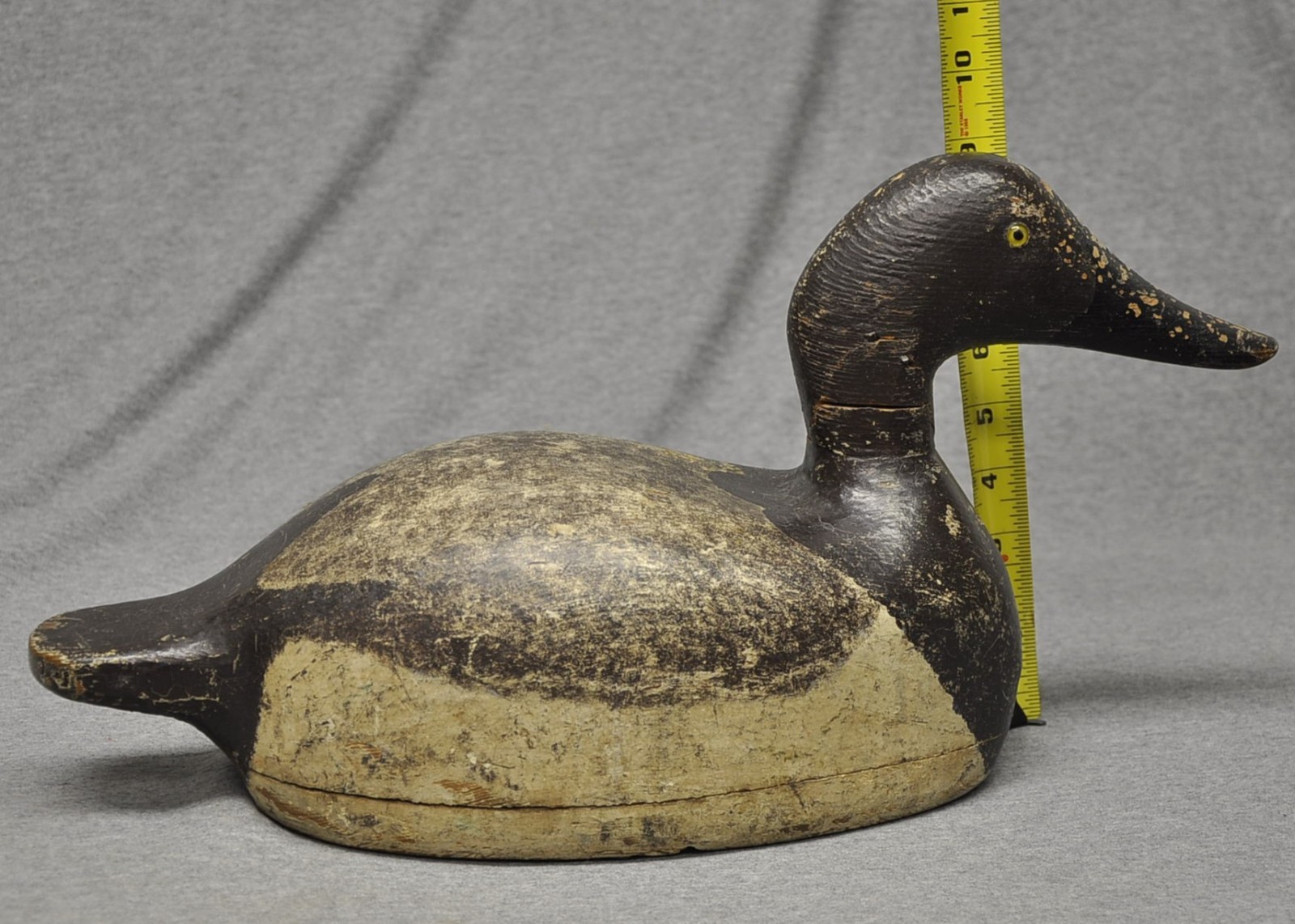 LEO “BUD” HARBOR MENASHA, WI. CANVASBACK HEN DUCK DECOY ORIGINAL PAINT HOLLOW