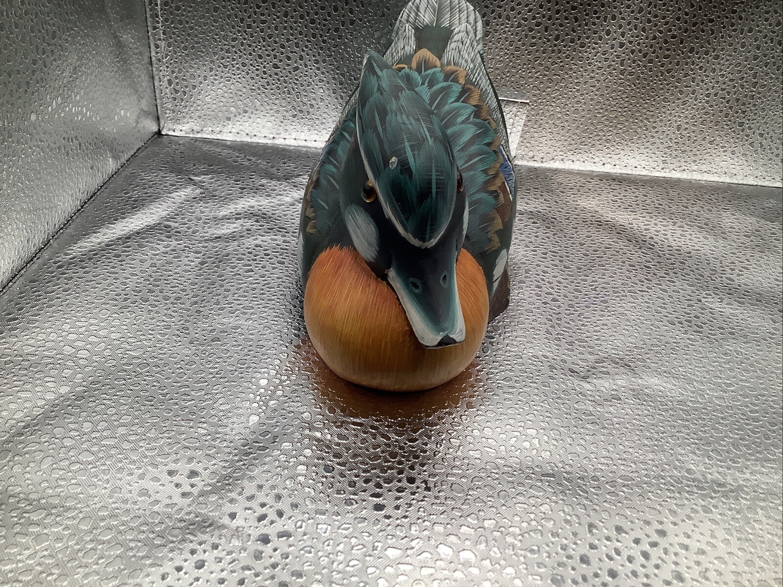 Vintage Solid Wood Carved Painted Drake Duck Decoy Made In The Republic Of China