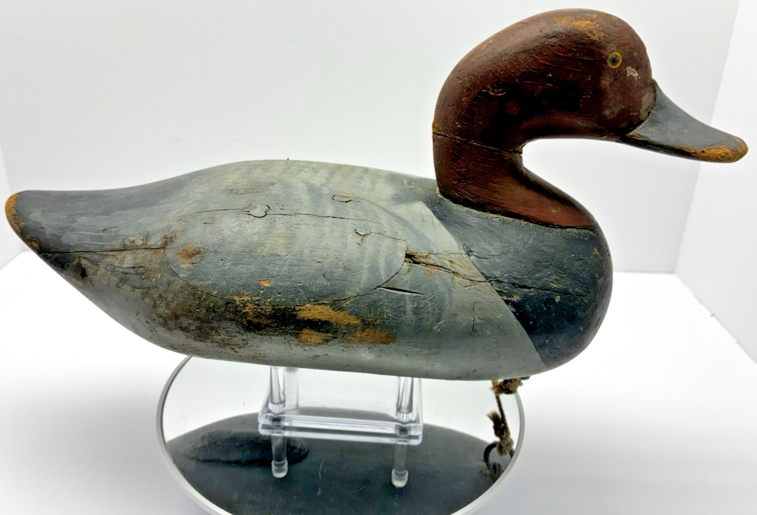 Paul Gibson (1902-1984) Gunning Redhead Decoy Stamped “x” Vintage Upper Bay, MD