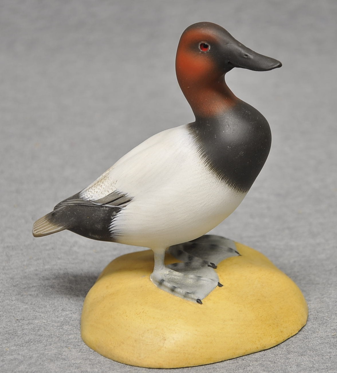 OUTSTANDING VINTAGE TOMMMY RODGERS MINI CANVASBACK DUCK DECOY BRANDED OP SIGNED