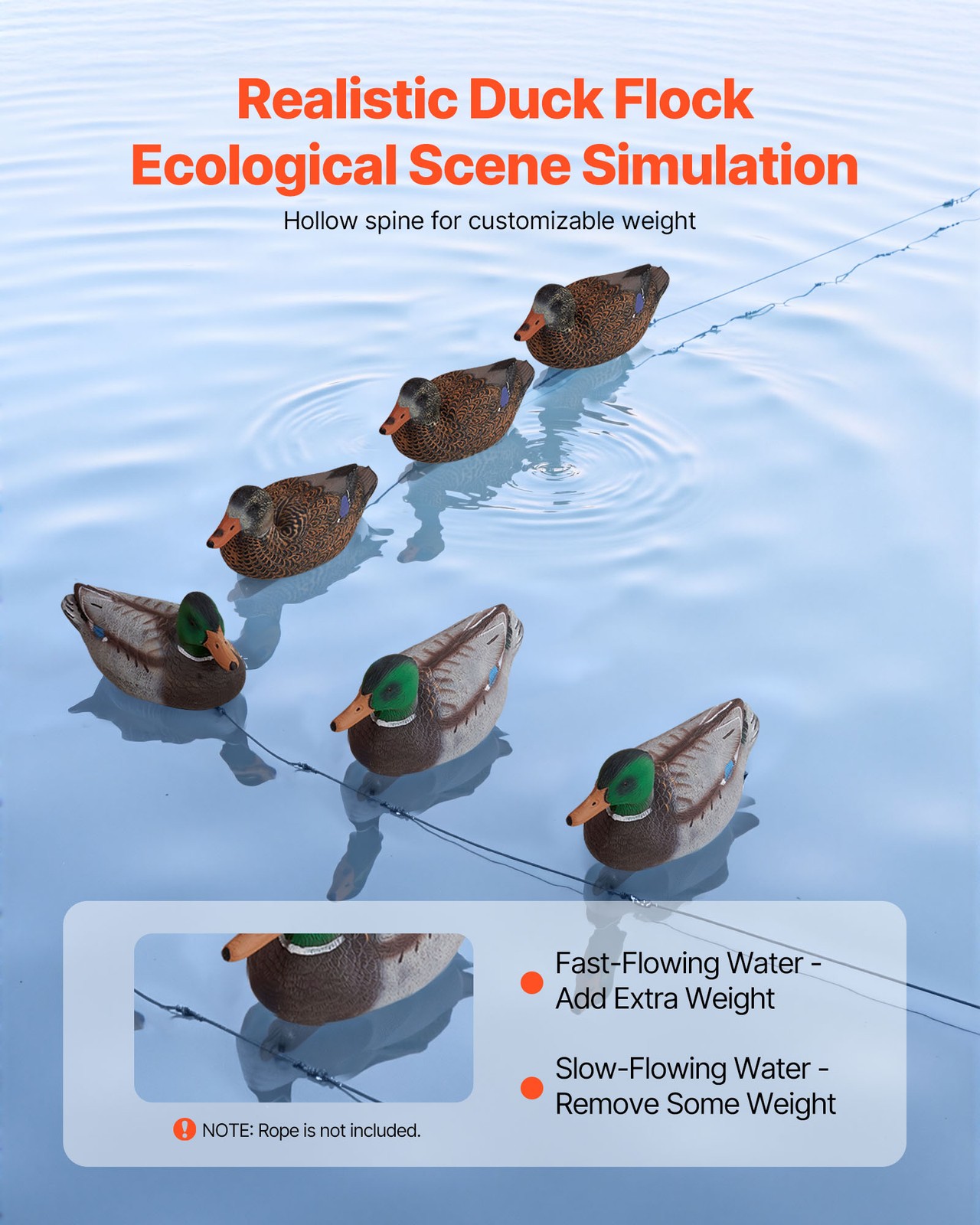 VEVOR Duck Decoy Outdoor Teal Decoy Realistic Plastic Floating Duck for Hunting