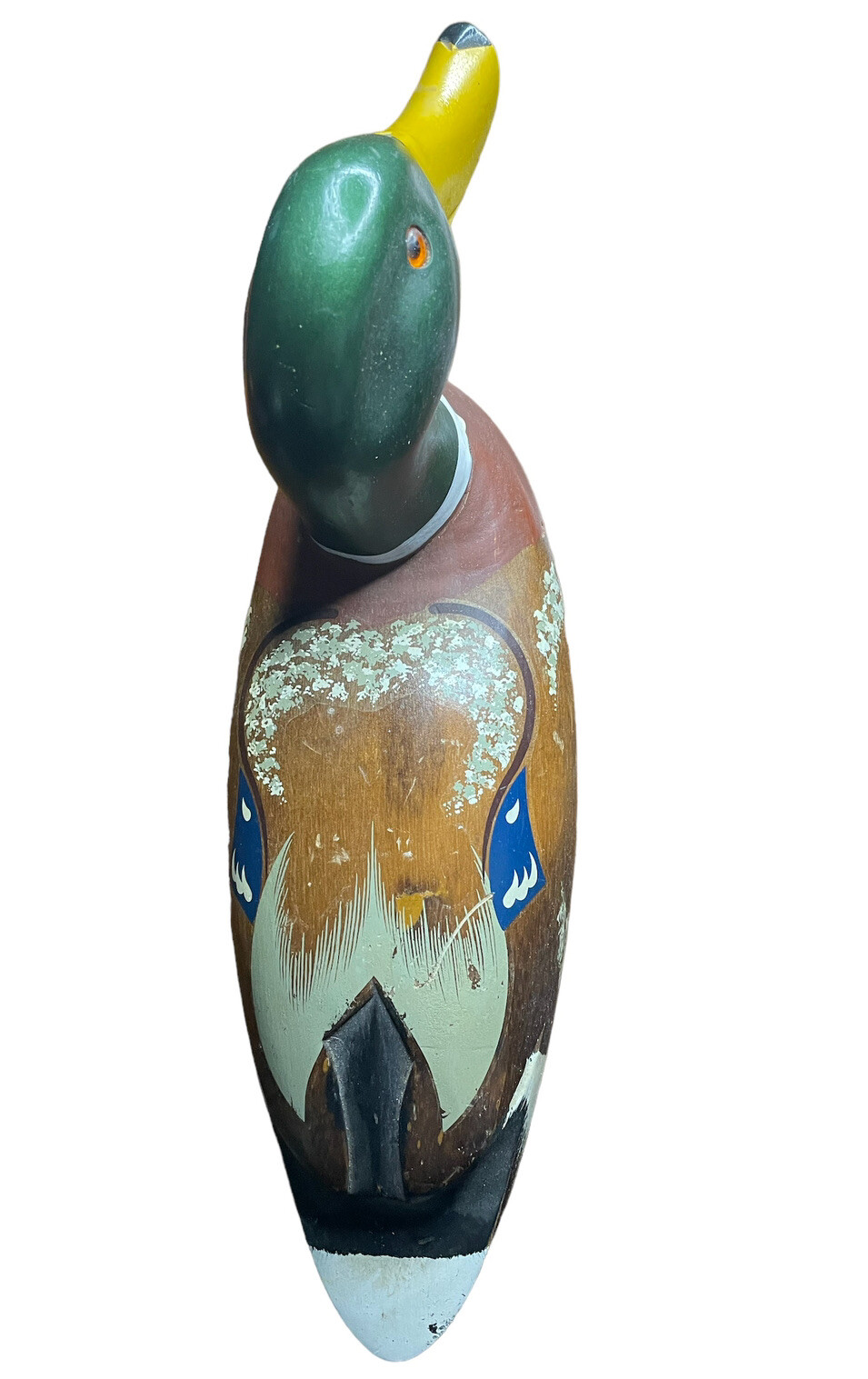 Duck Decoy 14″ Painted Wood Folk Art Hunting Cabin Decor Vtg