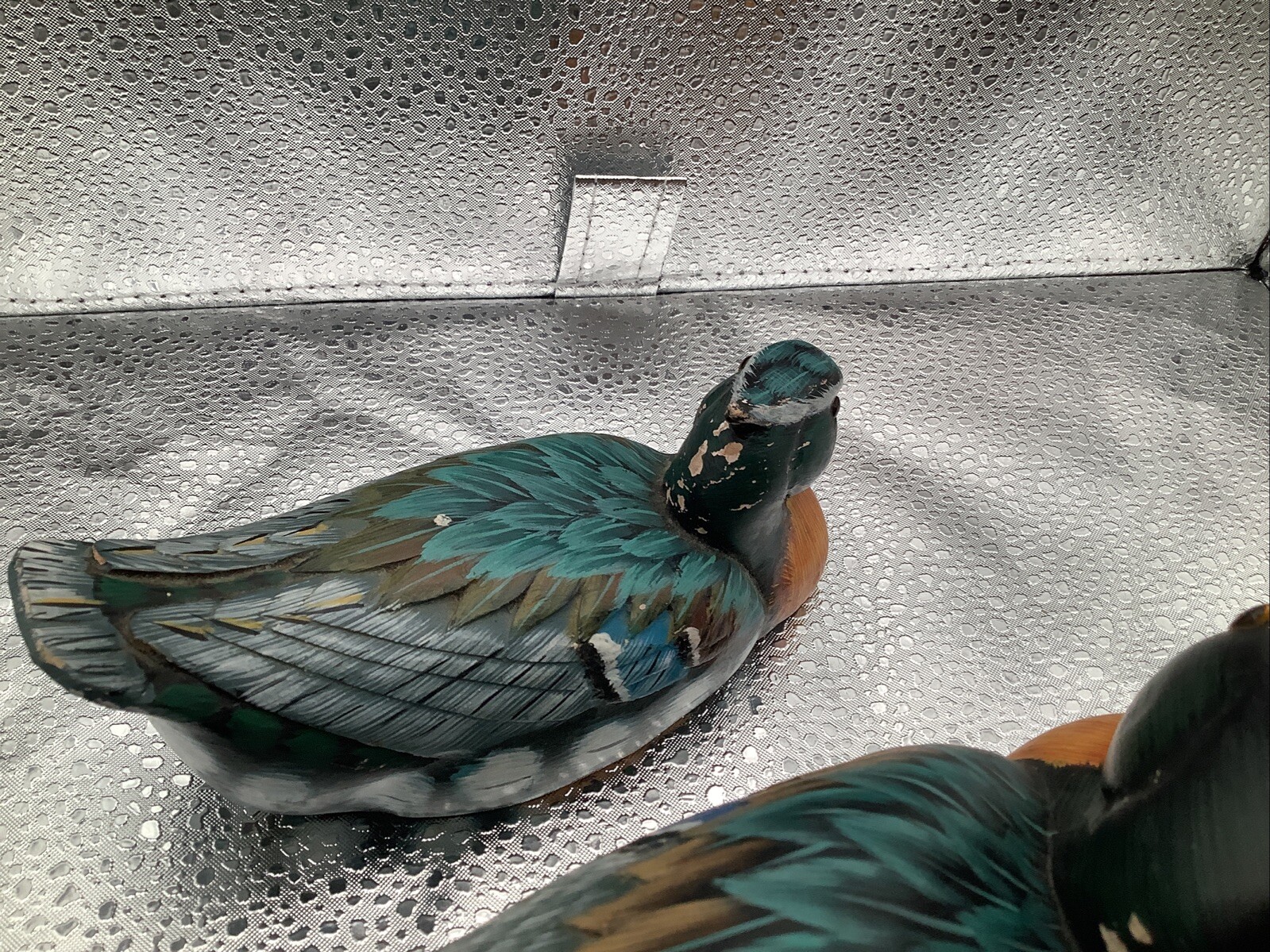 Vintage Solid Wood Carved Painted Drake Duck Decoy Made In The Republic Of China
