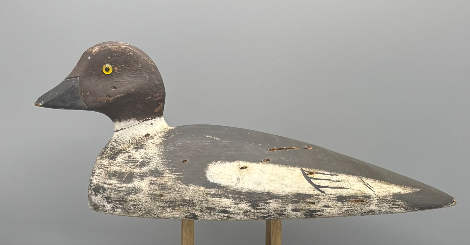 *ORIGINAL PAINT* GOLDENEYE HEN VINTAGE DUCK DECOY LAKE CHAMPLAIN(?)/NOVA SCOTIA?