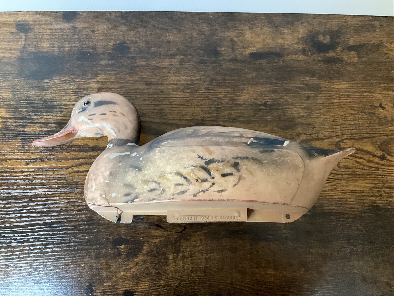 J.S. McGuire, 1954 Fairfax Featherlite M-55 Plastic Vintage Duck Decoy