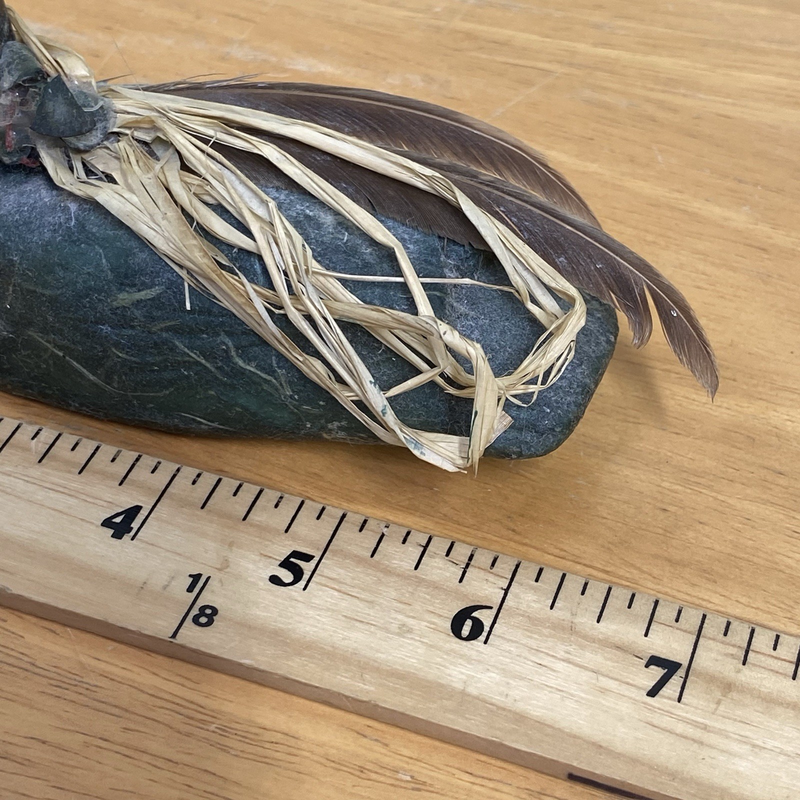 Vintage Hand Made 6-inch Carved Wooden Duck Decoy Green Primitive Home Decor