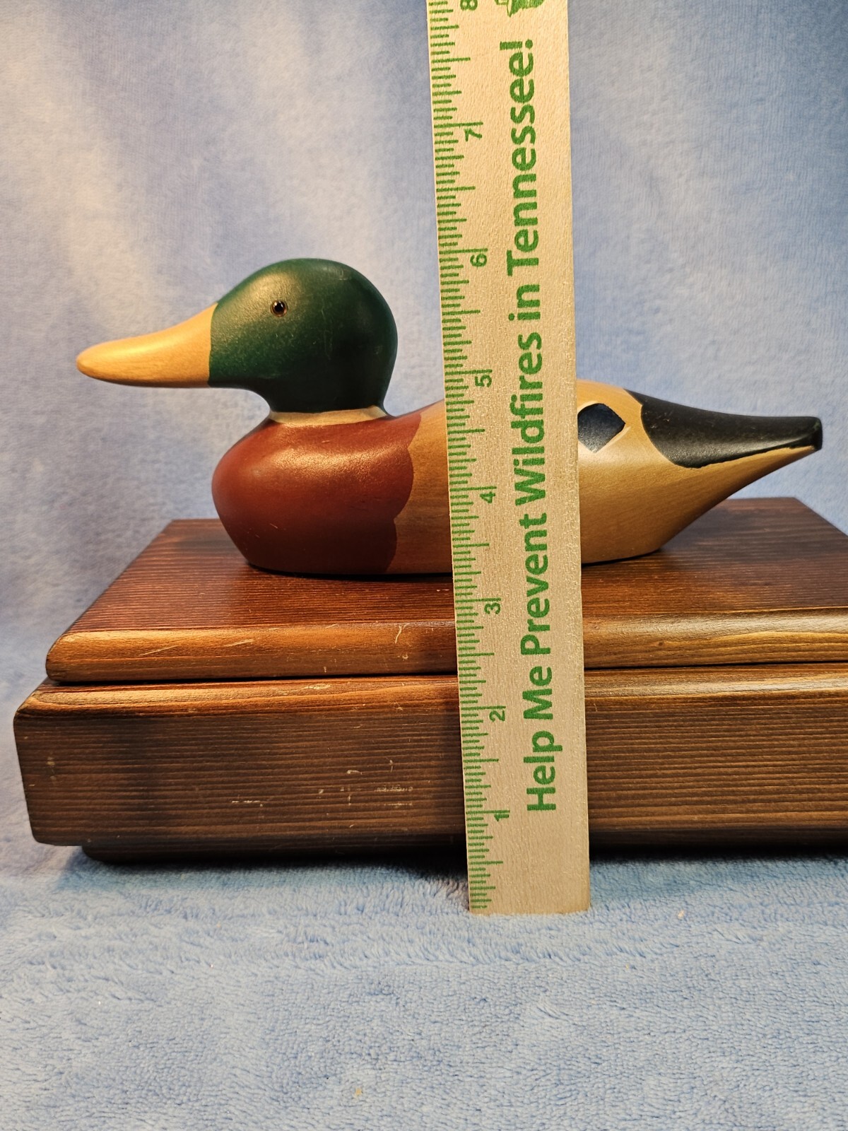 VINTAGE SIGNED 1984 RON FISHER DUCK DECOY MOUNTED CUSTOM MALLARD WOODEN BOX