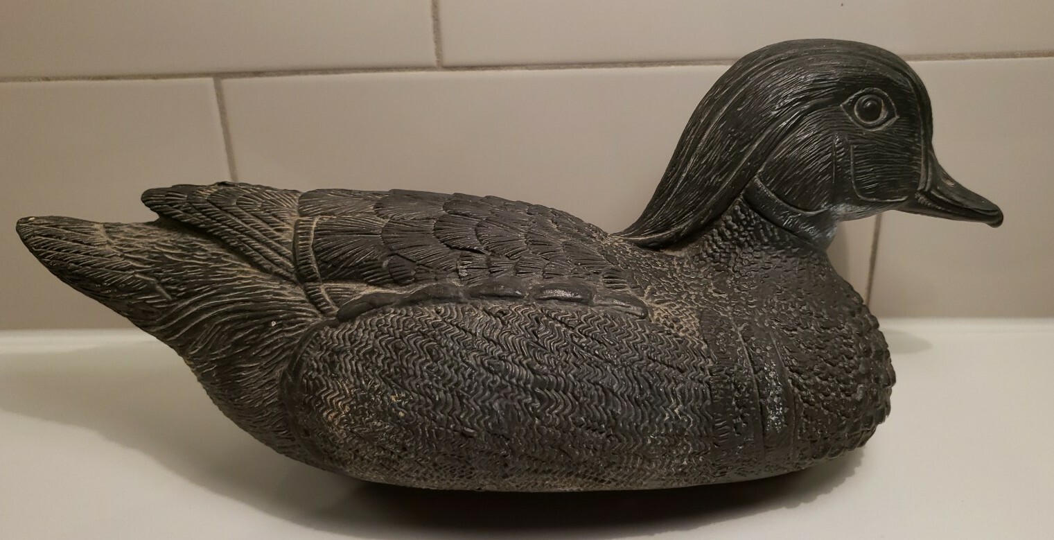 VTG Sport Plast Decoy Wood Duck Drake Made in Italy Plastic 12″