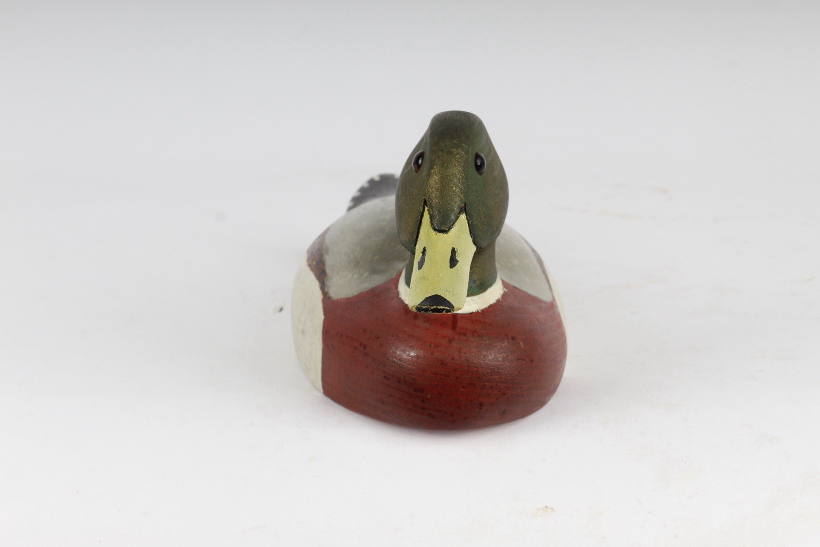 E. Watts – Wooden Duck Decoy Hand Carved Painted 1982 Vintage MARYLAND