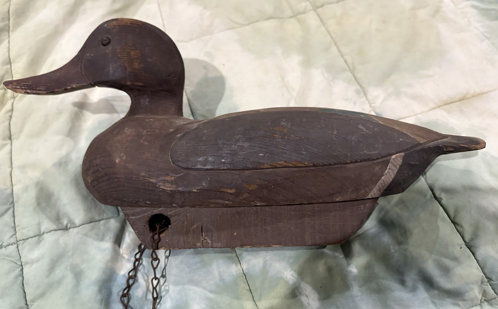 Vintage Primitive Painted Wooden Working Duck Decoy