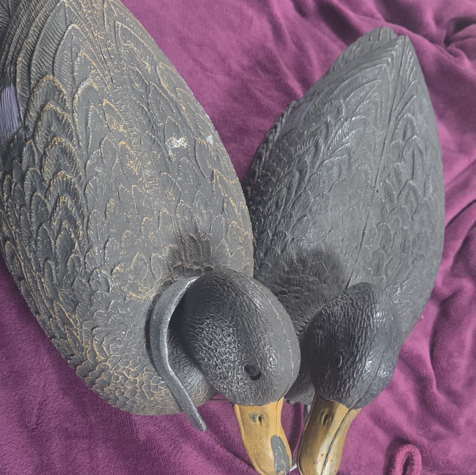 Vintage Mallard (2) Ducks Decoy Sport Plastic Carry Lite Made in Italy