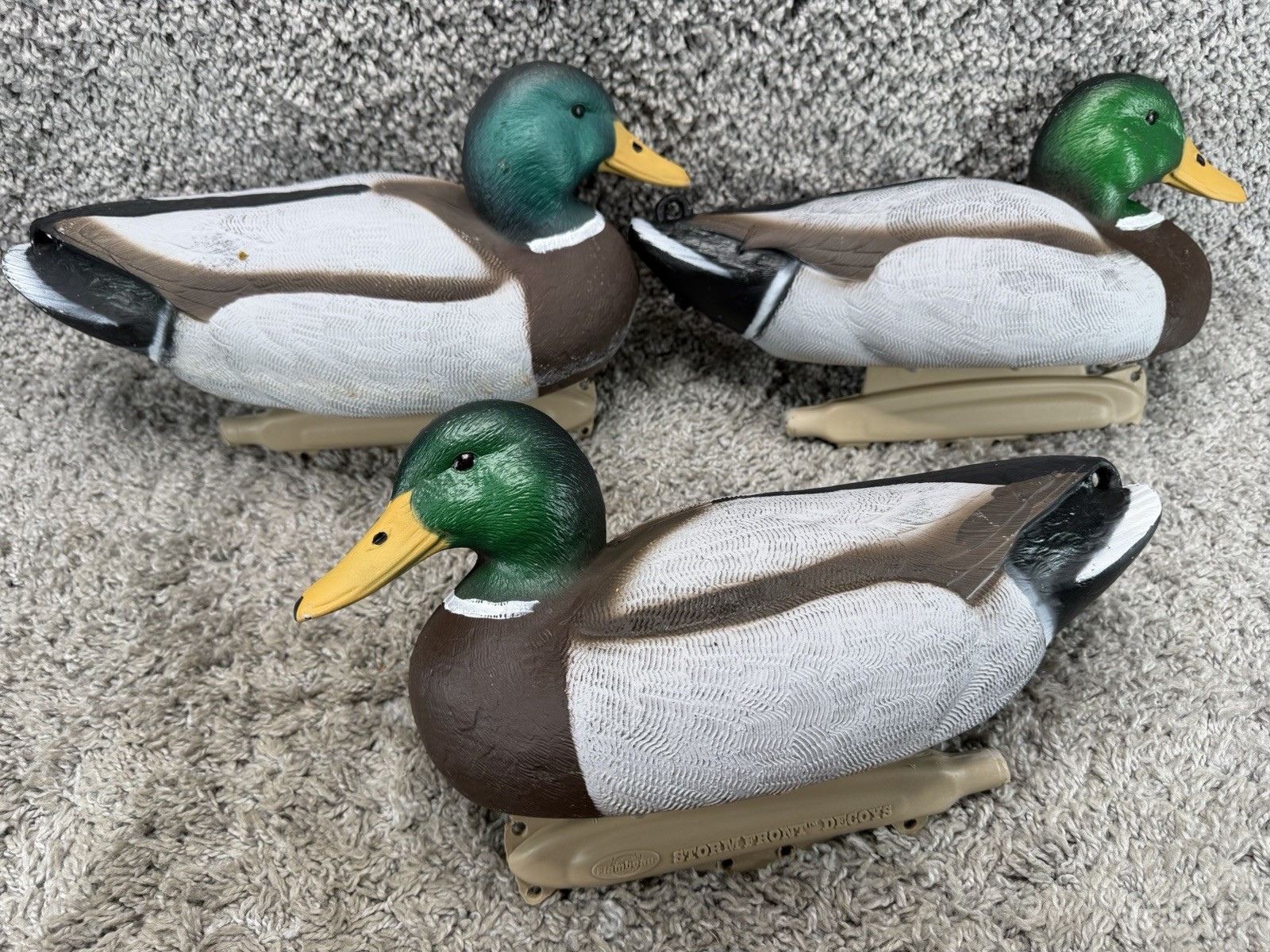 Flambeau Storm Front Mallard Duck Decoys Lot of 3 Drake Hunting Weighted Keel