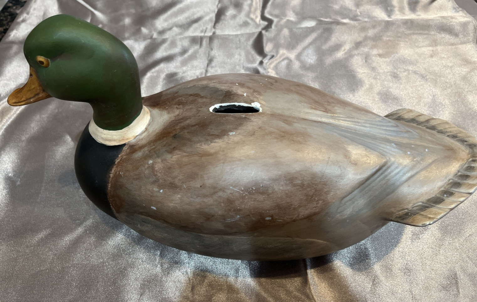 Mallard Drake Duck Decoy Coin Bank Signed from 1975