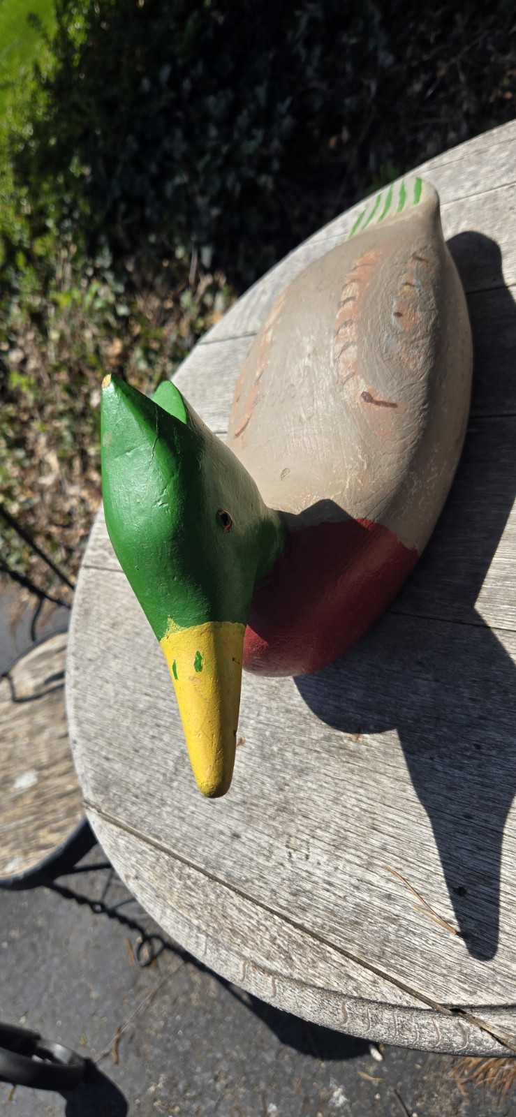 Vtg 1986 Hand Carved White Pine Wood Duck Decoy Merganser Matelon Olds Cohasset
