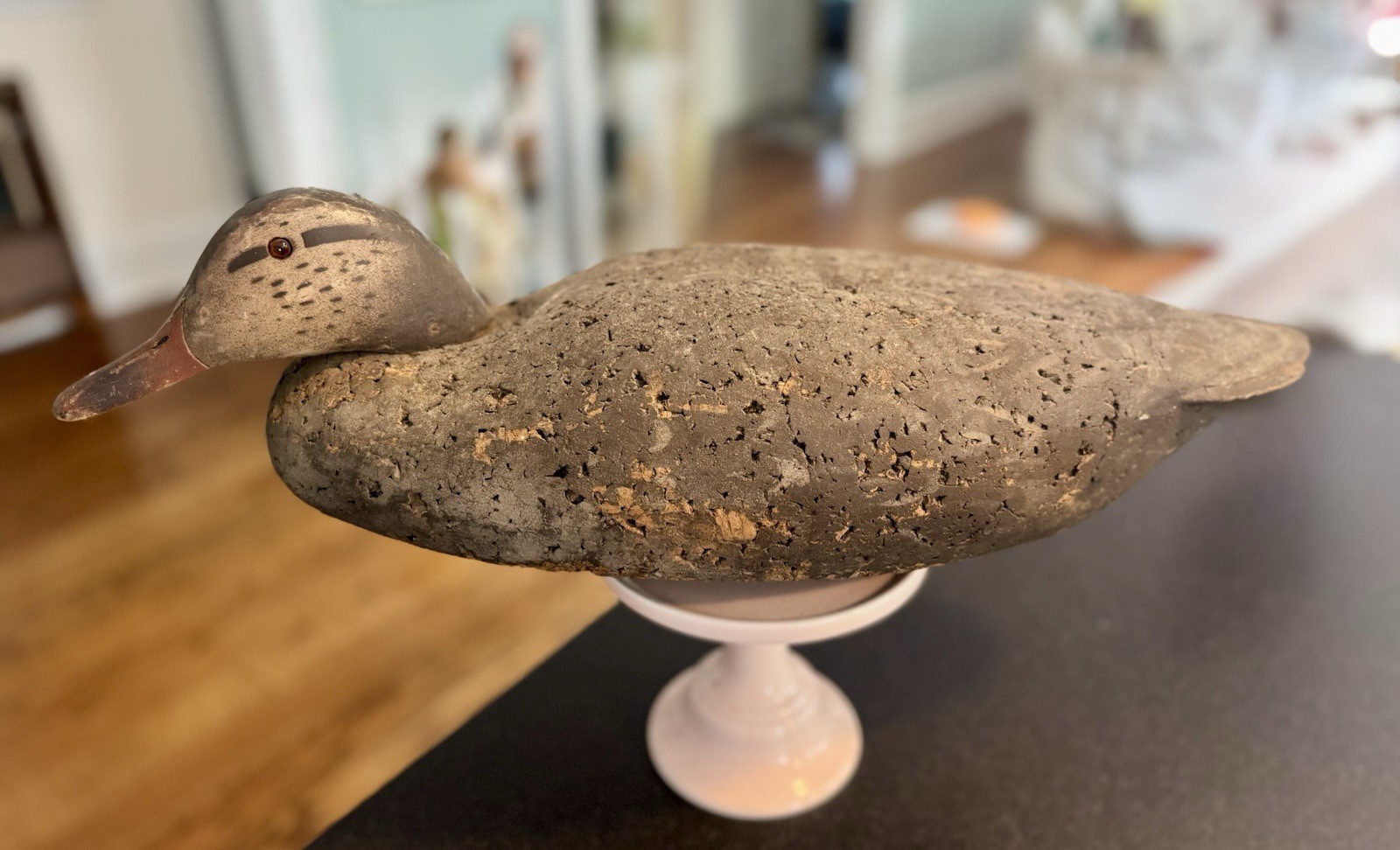 Vintage Cork Mallard George Soule Decoy? Glass Eyes Wood Head 1950s- 60s 21 Inch