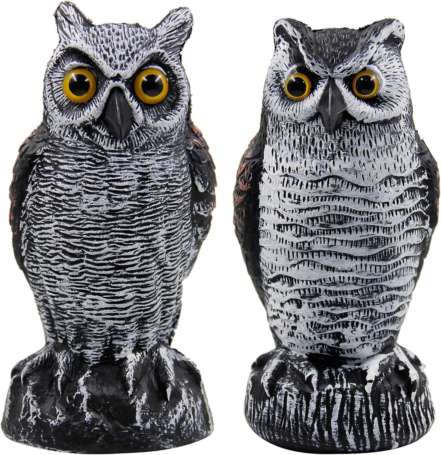 Freestanding 2 Pack Horned Owl Bird Deterrents – Perfect for Halloween Decor
