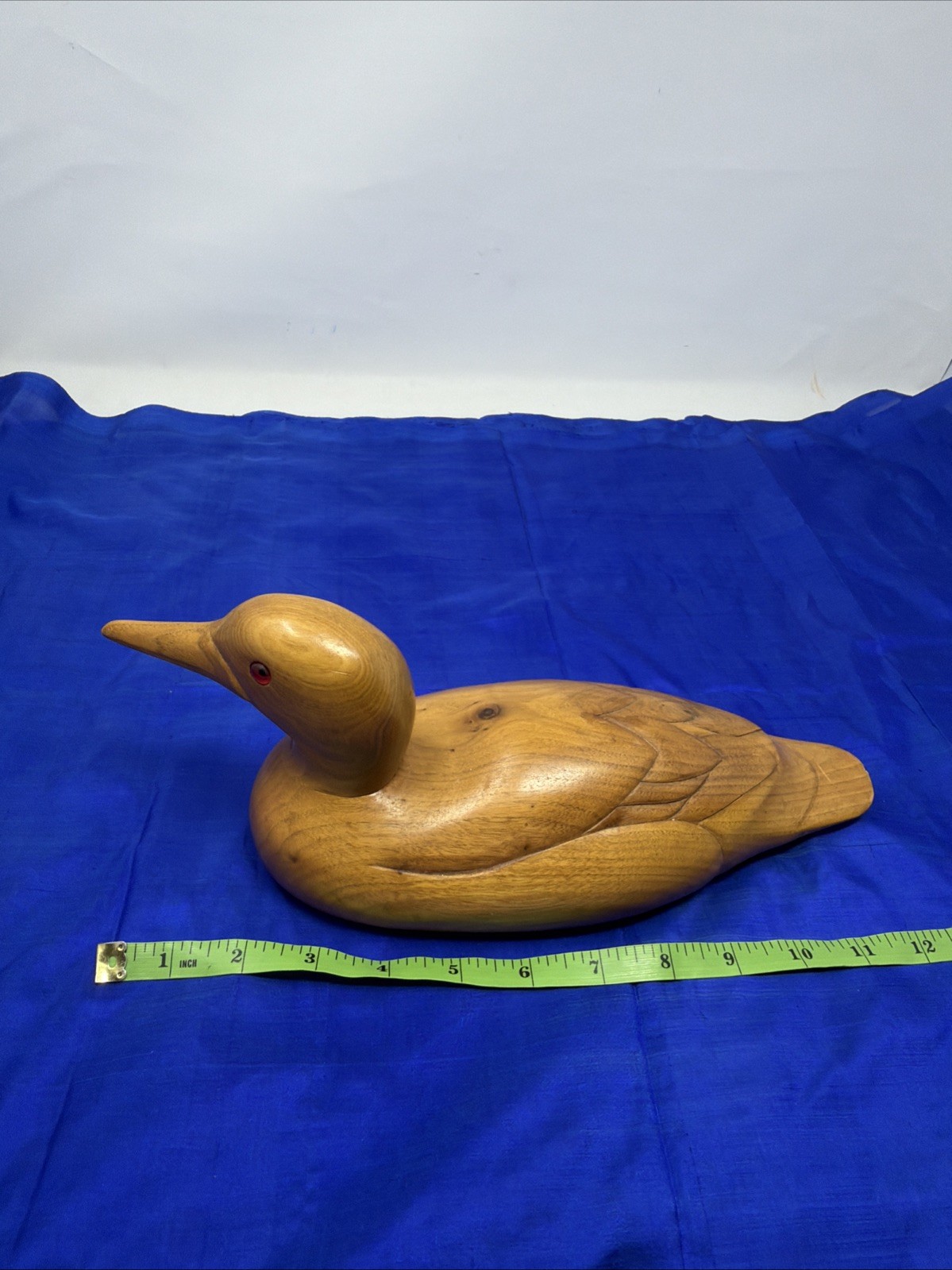 Loon Duck Decoy Hand Carved Inez Esse 1984 Wooden Bird Factory – Unpainted Blank